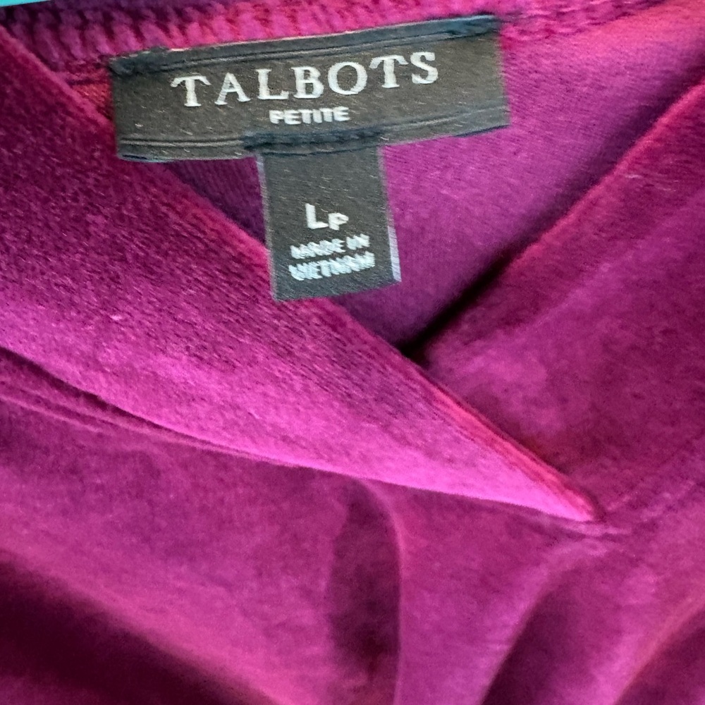 Talbots Rich Burgandy V-Neck Sweater Size PL - Picture 2 of 9